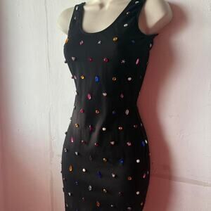 Poster girl jewel studded bodycon dress